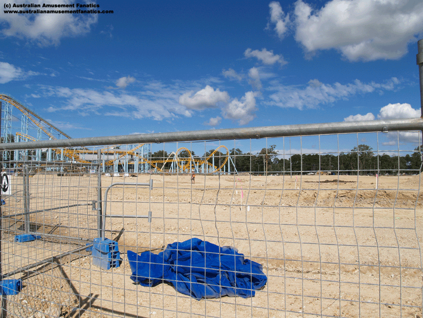 Cleared land infront of the Cyclone.  This used to be dedicated to car parking.