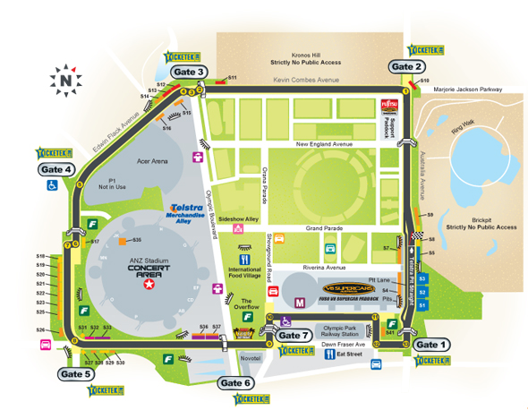 Sydney 500 Track Map